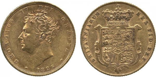 1 Sovereign 大不列颠及爱尔兰联合王国 (1801 - 1922) 金 喬治四世 (1762-1830)