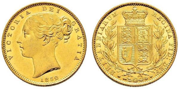 1 Sovereign 大不列颠及爱尔兰联合王国 (1801 - 1922) 金 维多利亚 (英国君主)