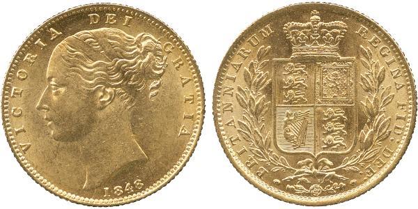 1 Sovereign 大不列颠及爱尔兰联合王国 (1801 - 1922) 金 维多利亚 (英国君主)
