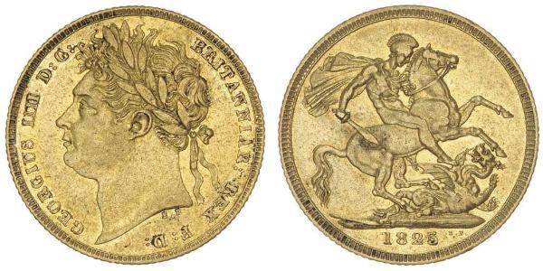 1 Sovereign 大不列颠及爱尔兰联合王国 (1801 - 1922) 金 喬治四世 (1762-1830)