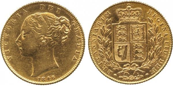 1 Sovereign 大不列颠及爱尔兰联合王国 (1801 - 1922) 金 维多利亚 (英国君主)