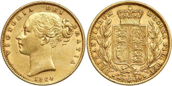 1 Sovereign 大不列颠及爱尔兰联合王国 (1801 - 1922) 金 维多利亚 (英国君主)