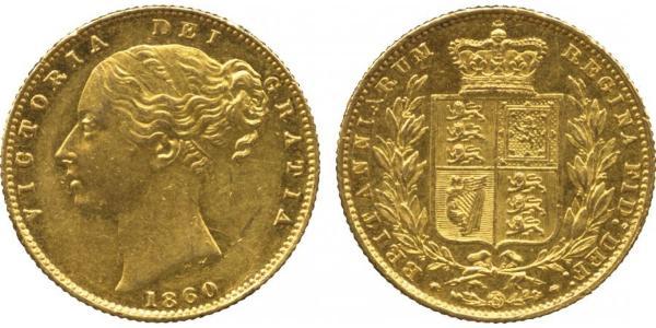 1 Sovereign 大不列颠及爱尔兰联合王国 (1801 - 1922) 金 维多利亚 (英国君主)