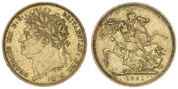 1 Sovereign 大不列颠及爱尔兰联合王国 (1801 - 1922) 金 喬治四世 (1762-1830)
