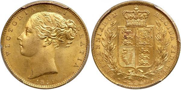 1 Sovereign 大不列颠及爱尔兰联合王国 (1801 - 1922) 金 维多利亚 (英国君主)