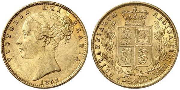 1 Sovereign 大不列颠及爱尔兰联合王国 (1801 - 1922) 金 维多利亚 (英国君主)