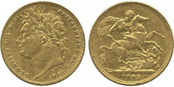 1 Sovereign 大不列颠及爱尔兰联合王国 (1801 - 1922) 金 喬治四世 (1762-1830)