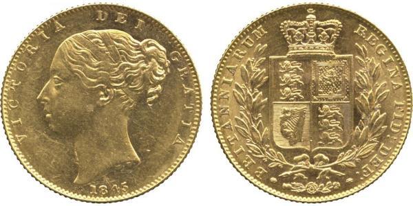 1 Sovereign 大不列颠及爱尔兰联合王国 (1801 - 1922) 金 维多利亚 (英国君主)