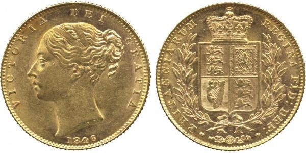 1 Sovereign 大不列颠及爱尔兰联合王国 (1801 - 1922) 金 维多利亚 (英国君主)