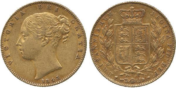 1 Sovereign 大不列颠及爱尔兰联合王国 (1801 - 1922) 金 维多利亚 (英国君主)