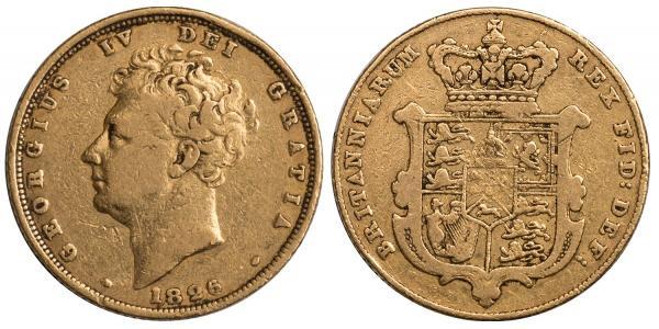 1 Sovereign 大不列颠及爱尔兰联合王国 (1801 - 1922) 金 喬治四世 (1762-1830)