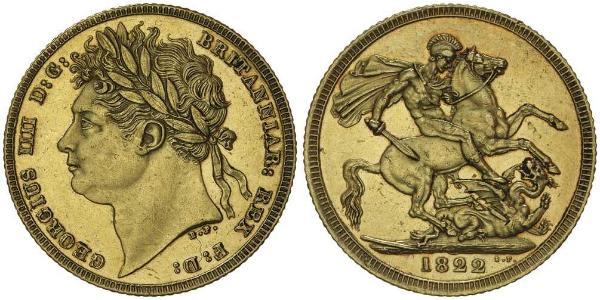 1 Sovereign 大不列颠及爱尔兰联合王国 (1801 - 1922) 金 喬治四世 (1762-1830)