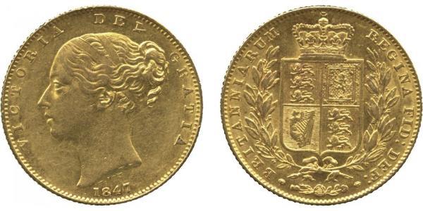 1 Sovereign 大不列颠及爱尔兰联合王国 (1801 - 1922) 金 维多利亚 (英国君主)