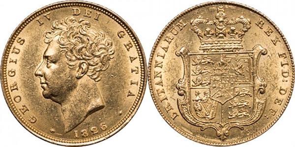 1 Sovereign 大不列颠及爱尔兰联合王国 (1801 - 1922) 金 喬治四世 (1762-1830)