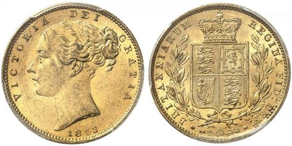 1 Sovereign 大不列颠及爱尔兰联合王国 (1801 - 1922) 金 维多利亚 (英国君主)