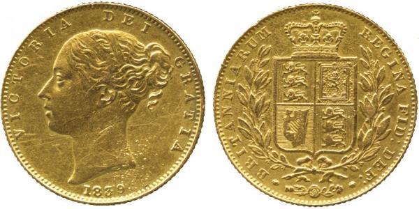 1 Sovereign 大不列颠及爱尔兰联合王国 (1801 - 1922) 金 维多利亚 (英国君主)
