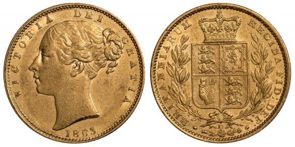 1 Sovereign 大不列颠及爱尔兰联合王国 (1801 - 1922) 金 维多利亚 (英国君主)