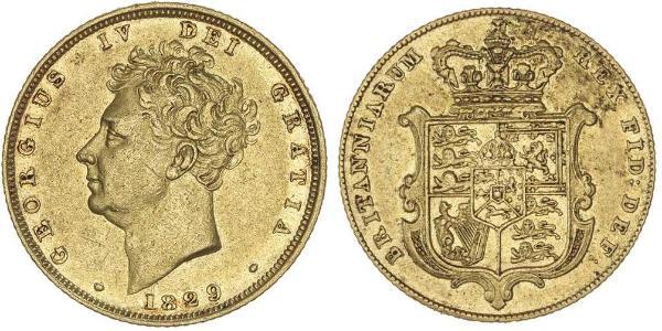 1 Sovereign 大不列颠及爱尔兰联合王国 (1801 - 1922) 金 喬治四世 (1762-1830)