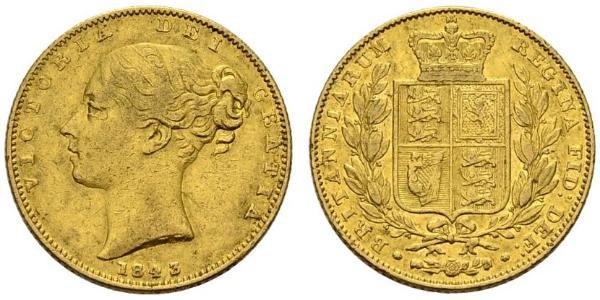 1 Sovereign 大不列颠及爱尔兰联合王国 (1801 - 1922) 金 维多利亚 (英国君主)