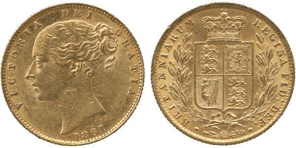 1 Sovereign 大不列颠及爱尔兰联合王国 (1801 - 1922) 金 维多利亚 (英国君主)