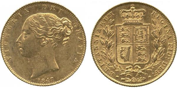 1 Sovereign 大不列颠及爱尔兰联合王国 (1801 - 1922) 金 维多利亚 (英国君主)