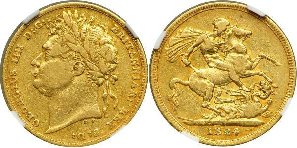 1 Sovereign 大不列颠及爱尔兰联合王国 (1801 - 1922) 金 喬治四世 (1762-1830)