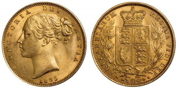 1 Sovereign 大不列颠及爱尔兰联合王国 (1801 - 1922) 金 维多利亚 (英国君主)