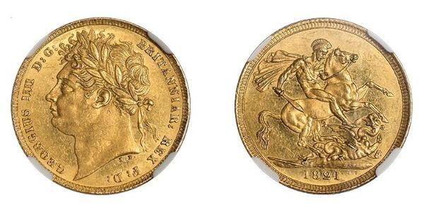 1 Sovereign 大不列颠及爱尔兰联合王国 (1801 - 1922) 金 喬治四世 (1762-1830)