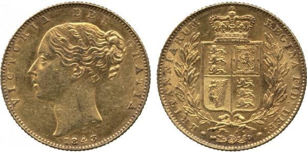 1 Sovereign 大不列颠及爱尔兰联合王国 (1801 - 1922) 金 维多利亚 (英国君主)