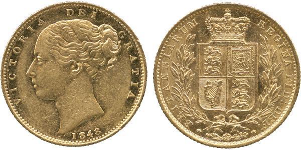 1 Sovereign 大不列颠及爱尔兰联合王国 (1801 - 1922) 金 维多利亚 (英国君主)