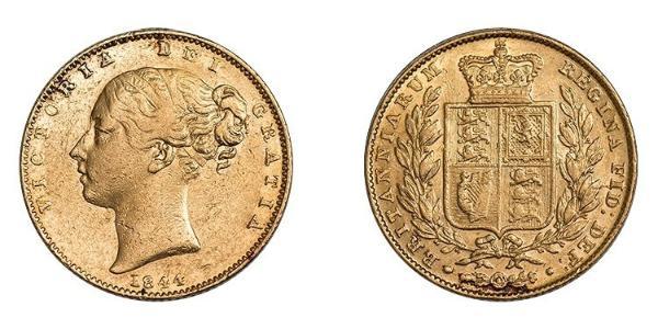 1 Sovereign 大不列颠及爱尔兰联合王国 (1801 - 1922) 金 维多利亚 (英国君主)