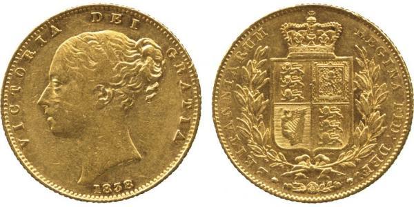 1 Sovereign 大不列颠及爱尔兰联合王国 (1801 - 1922) 金 维多利亚 (英国君主)