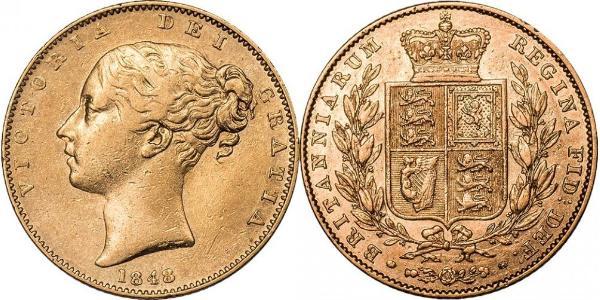 1 Sovereign 大不列颠及爱尔兰联合王国 (1801 - 1922) 金 维多利亚 (英国君主)