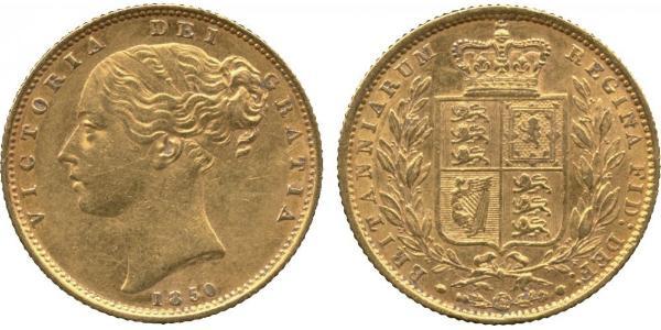 1 Sovereign 大不列颠及爱尔兰联合王国 (1801 - 1922) 金 维多利亚 (英国君主)