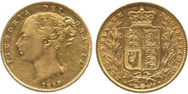 1 Sovereign 大不列颠及爱尔兰联合王国 (1801 - 1922) 金 维多利亚 (英国君主)