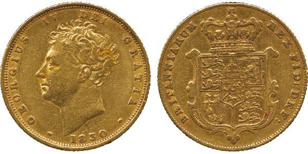 1 Sovereign 大不列颠及爱尔兰联合王国 (1801 - 1922) 金 喬治四世 (1762-1830)