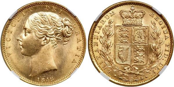 1 Sovereign 大不列颠及爱尔兰联合王国 (1801 - 1922) 金 维多利亚 (英国君主)