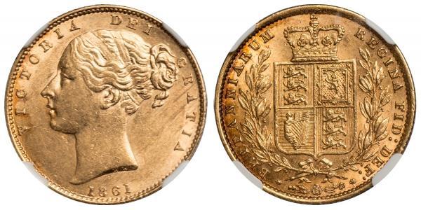 1 Sovereign 大不列颠及爱尔兰联合王国 (1801 - 1922) 金 维多利亚 (英国君主)