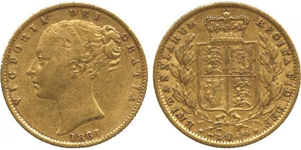1 Sovereign 大不列颠及爱尔兰联合王国 (1801 - 1922) 金 维多利亚 (英国君主)