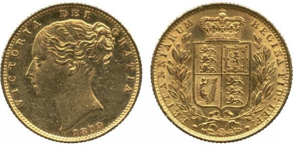 1 Sovereign 大不列颠及爱尔兰联合王国 (1801 - 1922) 金 维多利亚 (英国君主)
