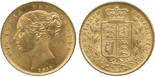 1 Sovereign 大不列颠及爱尔兰联合王国 (1801 - 1922) 金 维多利亚 (英国君主)