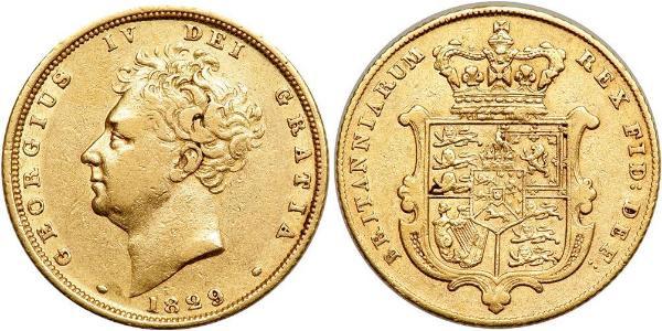 1 Sovereign 大不列颠及爱尔兰联合王国 (1801 - 1922) 金 喬治四世 (1762-1830)