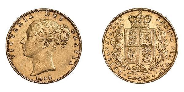 1 Sovereign 大不列颠及爱尔兰联合王国 (1801 - 1922) 金 维多利亚 (英国君主)