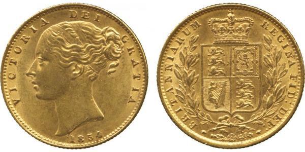 1 Sovereign 大不列颠及爱尔兰联合王国 (1801 - 1922) 金 维多利亚 (英国君主)