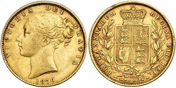 1 Sovereign 大不列颠及爱尔兰联合王国 (1801 - 1922) 金 维多利亚 (英国君主)