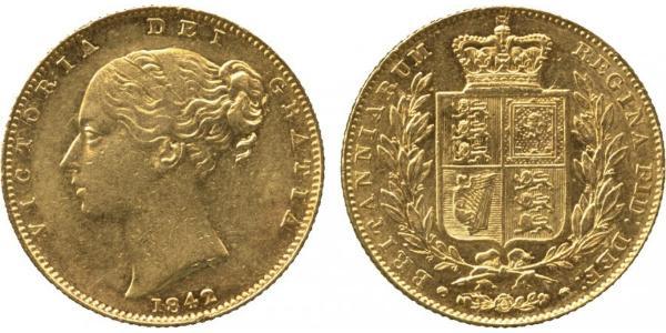 1 Sovereign 大不列颠及爱尔兰联合王国 (1801 - 1922) 金 维多利亚 (英国君主)