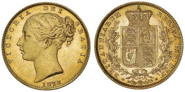 1 Sovereign 大不列颠及爱尔兰联合王国 (1801 - 1922) 金 维多利亚 (英国君主)