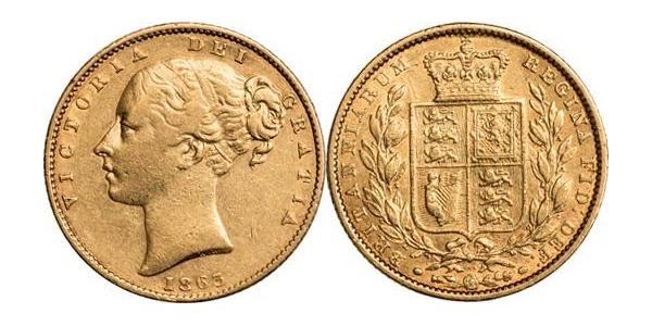 1 Sovereign 大不列颠及爱尔兰联合王国 (1801 - 1922) 金 维多利亚 (英国君主)