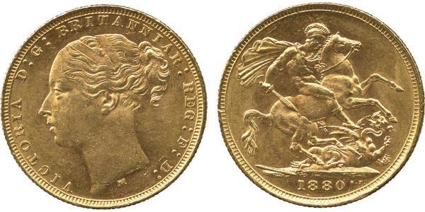 1 Sovereign 大不列颠及爱尔兰联合王国 (1801 - 1922) 金 维多利亚 (英国君主)