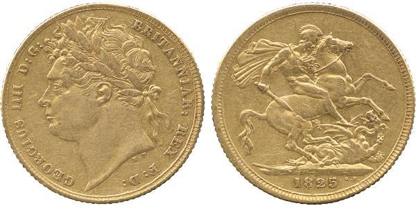 1 Sovereign 大不列颠及爱尔兰联合王国 (1801 - 1922) 金 喬治四世 (1762-1830)